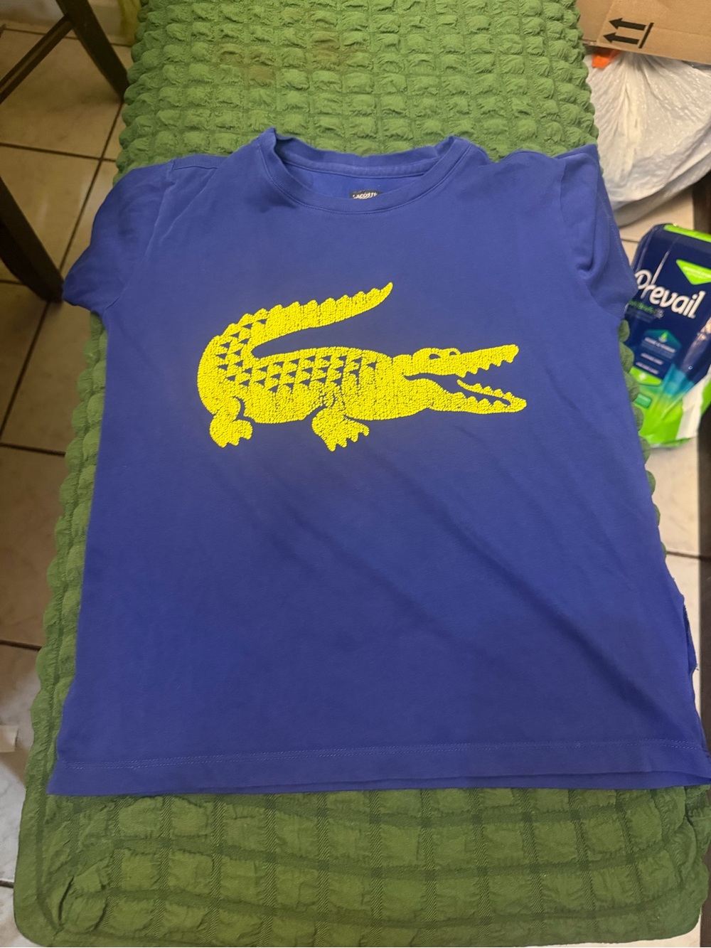 Lacoste Royal Blue Short-Sleeve Tee with Yellow Crocodile